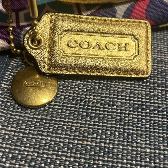 Coach Colorful Graphic Tote with Gold Trim - Picture 2 of 5